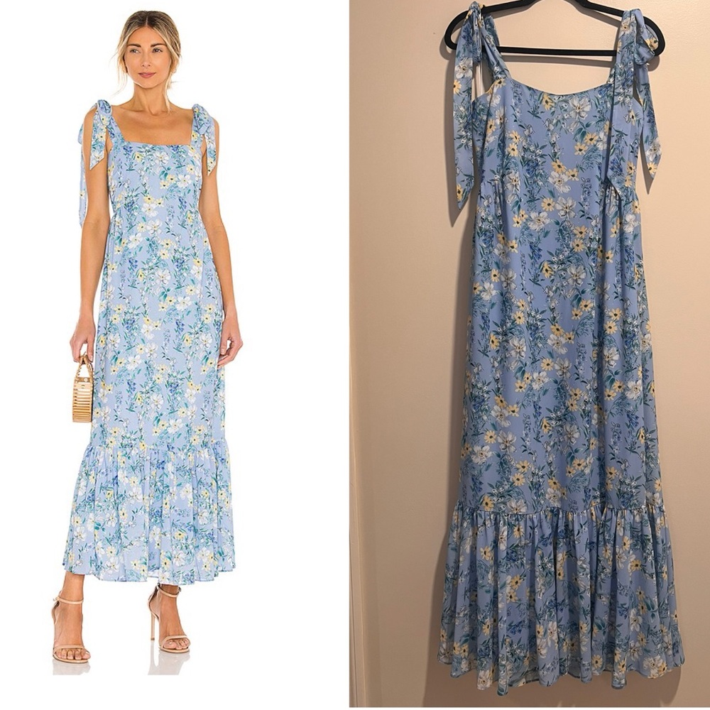 Yumi Kim Floral Rosette Dress in Eden Blue